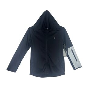 BALANCE COLLECTION Boys Black Hooded Zip Up Athletic Jacket‎ Size Medium NEW